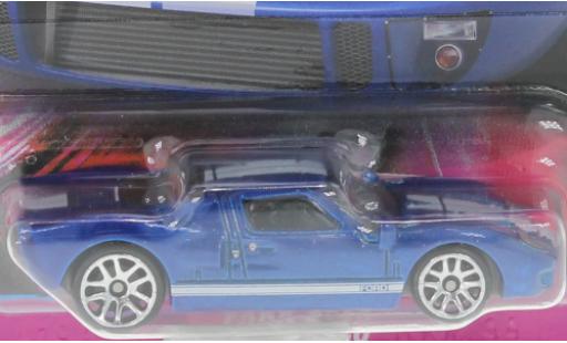 Modelauto Ford GT40 Mk I metallic blauw/wit rapide & Furious 1/64 Hot Wheels