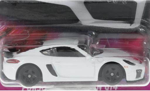 Modelauto Porsche 718 GT4 wit rapide & Furious 1/64 Hot Wheels