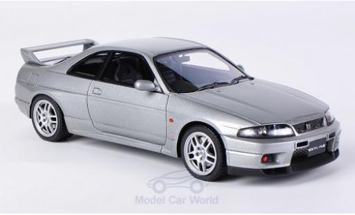 Modelauto Nissan Skyline R33 GT-R V-Spec () metallic grijs RHD 1/43 HPI MIrage