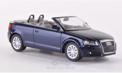 Modelauto Audi A3 cabriolet (8P) metallic blauw 2008 es Interieur 1/87 Herpa