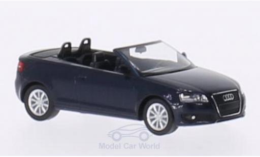 Modelauto Audi A3 cabriolet (8P) metallic blauw 2008 zwartes Interieur 1/87 Herpa