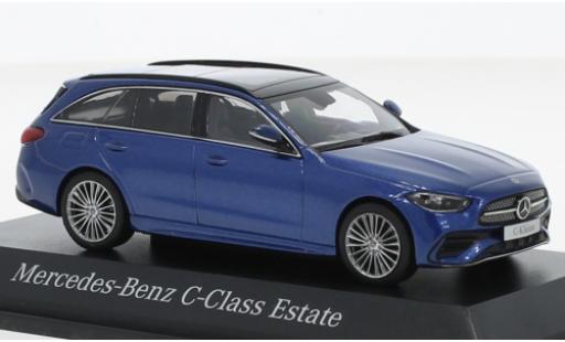 Modelauto Mercedes Classe C T-Modell (S206) metallic blauw 1/43 Herpa