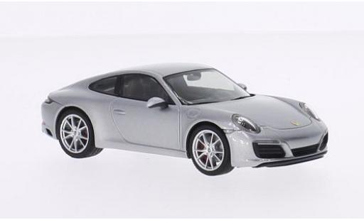 Modelauto Porsche 911 S Carrera Coupe grijs 2015 1/43 Herpa