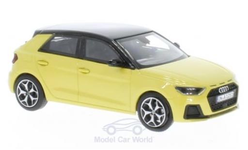 Modelauto Audi A1 sportback metallic geel/zwart 2018 1/43 iScale
