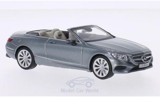 Modelauto Mercedes Classe S Cabriolet Cabrio metallic grijs 1/43 iScale