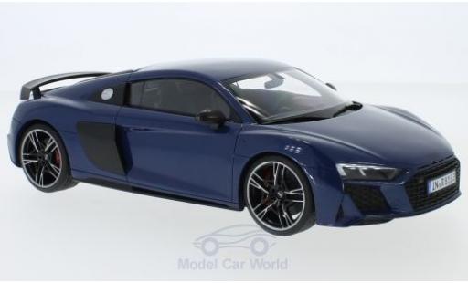 Modelauto Audi R8 coupe metallic blauw 2019 1/18 Jadi