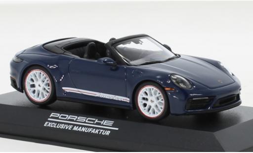 Modelauto Porsche 911 GTS 991 Carrera Cabriolet America Edition blauw 2022 1/43 Minichamps