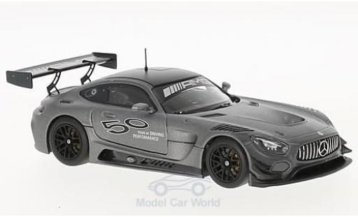Modelauto Mercedes AMG GT GT3 3 metallic grijs 50 Jahre AMG 1/43 Minichamps