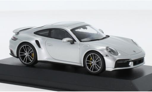 Modelauto Porsche 911 Turbo s grijs 2020 1/43 Minichamps