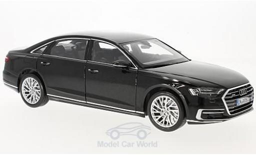 Modelauto Audi A8 berline L metallic zwart 2017 1/18 Norev