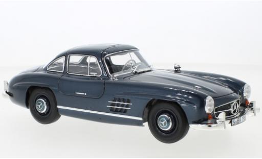 Modelauto Mercedes 300 Base SL (W198) metallic blauw 1954 1/18 Norev