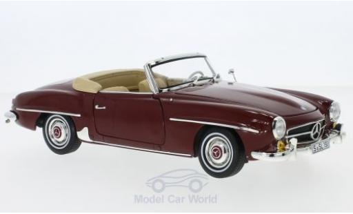 Modelauto Mercedes 190 Base (W 121) rood 1955 SoftTop liegt ein 1/18 Norev