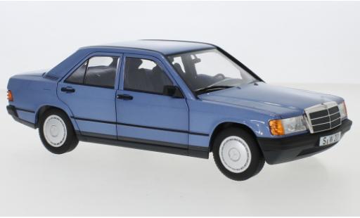 Modelauto Mercedes 190 Base E (W201) metallic blauw 1982 1/18 Norev