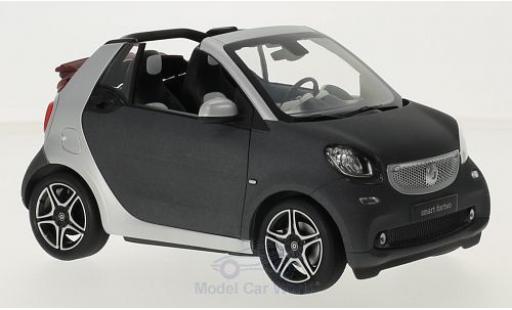 Modelauto Smart ForTwo Cabrio (A453) mat-grijs/grijs Softtop liegt bei 1/18 Norev