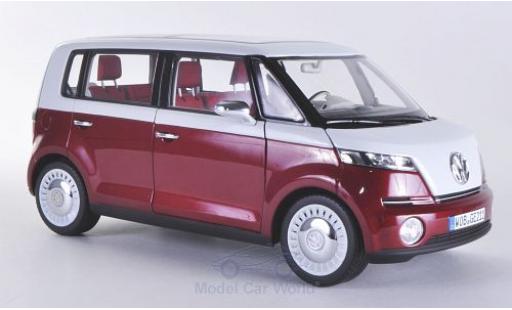 Modelauto Volkswagen Bulli Concept metallic rood/wit 2011 Autosalon Genf 1/18 Norev