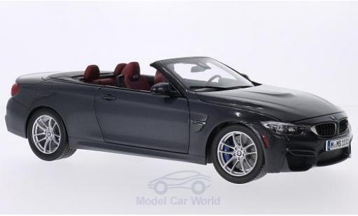 Modelauto Bmw M4 Cabriolet Cabrio (F83) metallic grijs 2014 1/18 Paragon