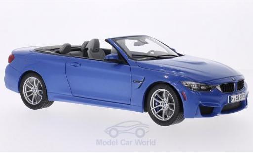 Modelauto Bmw M4 Cabriolet metallic blauw 2015 zonder Vitrine 1/18 Paragon
