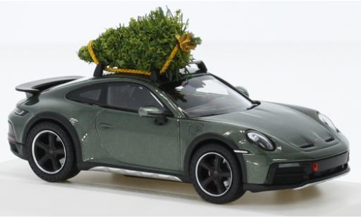 Modelauto Porsche 911 Dakar metallic groen Christmas Edition 2023 1/43 I Spark