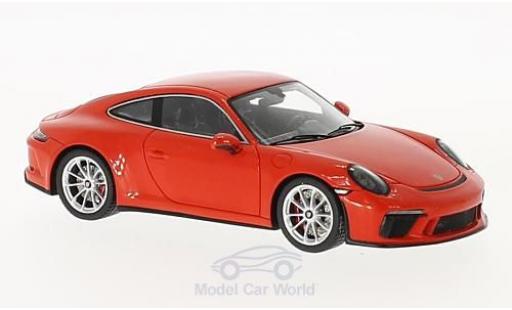 Modelauto Porsche 911 GT3 Touring Package oranje 1/43 Spark