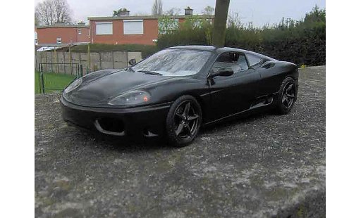 Ferrari 360 Modena 1/18 Burago coupe zwart modelauto