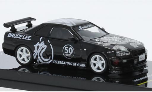 Modelauto Nissan Skyline R34 GT-R () zwart RHD 1/64 INNO64