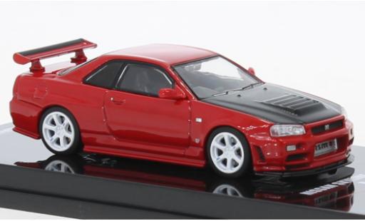 Modelauto Nissan Skyline R34 GT-R () R-Tune rood/carbon RHD 1/64 INNO64