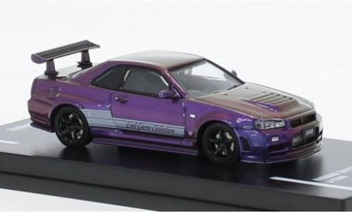 Modelauto Nissan Skyline R34 GT-R () metallic paars RHD Endgame 1/64 INNO64