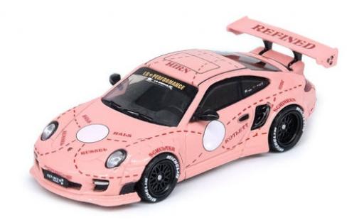Modelauto Porsche 911 Base Liberty Walk roze roze Pig 1/64 INNO64