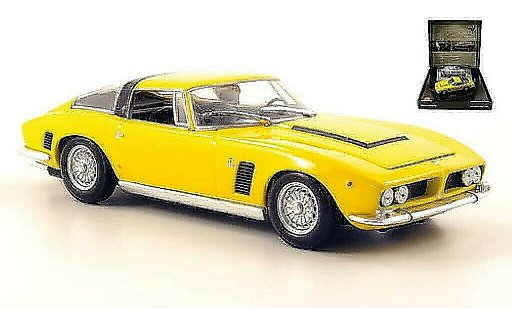 ISO Grifo Base 1/43 Minichamps geel met Heft en Pinn in Pras.-Box 1968 modelauto