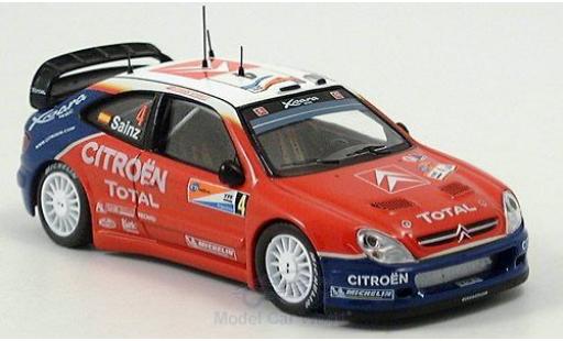 Modelauto Citroen Xsara WRC Rally WM Rally Zilverinien 2004 C.Sainz/Martin 1/43 IXO