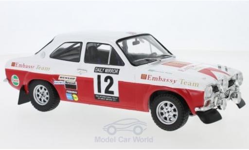 Modelauto Ford Escort RS 1600 MK1 No.12 Embassy RAC Rally 1971 H.Mikkola/G.Palm 1/18 IXO