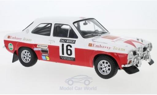 Modelauto Ford Escort RS 1600 MK1 No.16 Embassy RAC Rally 1971 T.Makinen/H.Liddon 1/18 IXO