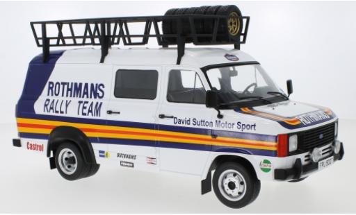 Modelauto Ford Transit Kastenwagen MK II Rothmans avec Rack de toit et charge 1/18 IXO