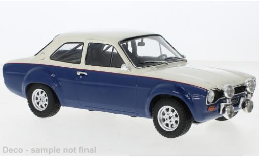 Modelauto Ford Escort RS 1600 MK1 wit/blauw 1974 1/18 IXO