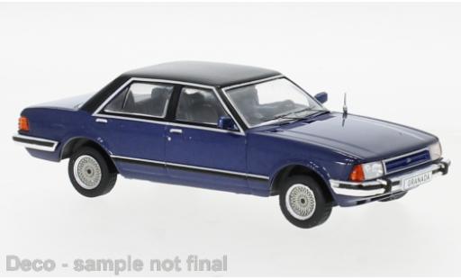 Modelauto Ford Granada Berlina MK II 2.8 GL metallic blauw/zwart 1982 1/43 IXO