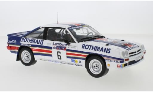 Modelauto Opel Manta 400 No.6 Rothmans Rally Team Rothmans Rally WM RAC Rally 1983 A.Vatanen/T.Harryman 1/18 IXO