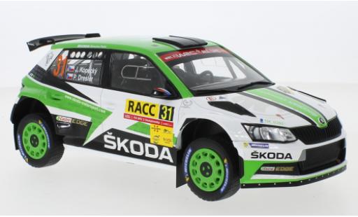 Modelauto Skoda Fabia R5 No.31 Rally WM Rally Catalunya 2018 J.Kopecky/P.Dresler 1/18 IXO