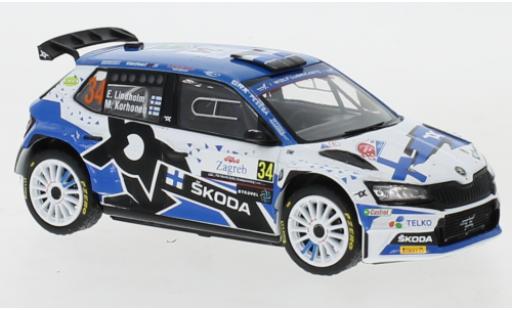 Modelauto Skoda Fabia R5 Evo Rally 2 No.34 Rally Croatia 2021 E.Lindholm/M.Korhonen 1/43 IXO