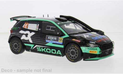 Modelauto Skoda Fabia Rally2 No.22 WRC Safari Rally Kenia 2024 1/18 IXO