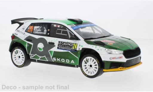 Modelauto Skoda Fabia Rally2 No.24 Rally WM Rally Monte Carlo 2023 1/18 IXO