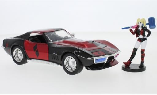 Modelauto Chevrolet Corvette Stingray Harley Quinn 1969 avec figurine 1/24 Jada Toys