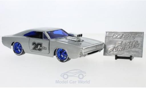 Modelauto Dodge Charger R/T grijs 1970 1/24 Jada Toys