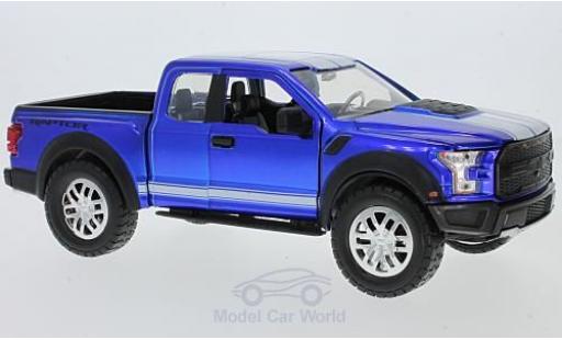 Modelauto Ford F-150 Pickup 50 metallic blauw/wit 2017 met Tuningr&Atilde;&curren;dern 1/24 Jada Toys
