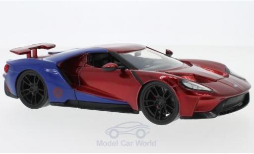 Modelauto Ford GT Berlinetta rood/blauw Marvel Avengers - Spider Man 2017 met Figur 1/24 Jada Toys
