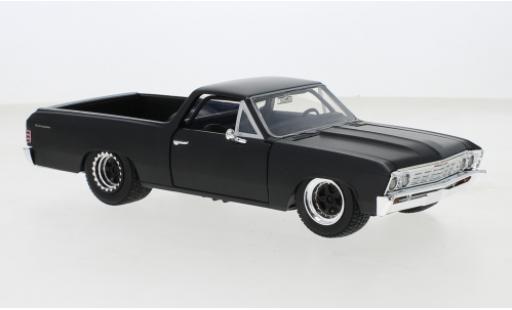 Modelauto Chevrolet El Camino pickup Jada mat-zwart 1967 1/24 Jada Toys