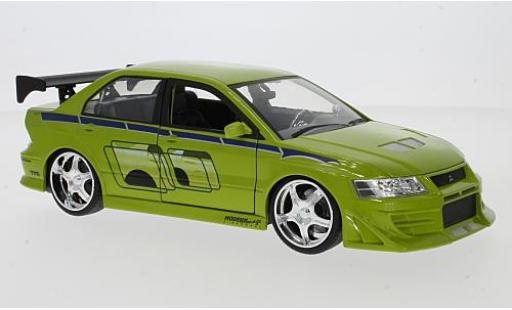 Modelauto Mitsubishi Lancer Evolution VII Evo tuning groen/D&Atilde;&copy;corer rapide & Furious 1/24 Jada Toys