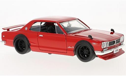 Modelauto Nissan Skyline 2000 GT-R (KPGC 10) rood RHD 1971 1/24 Jada Toys