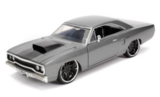 Modelauto Plymouth Road Runner 1970 Tuning metallic grijs/mat-zwart Fast & Furious 1/24 Jada Toys