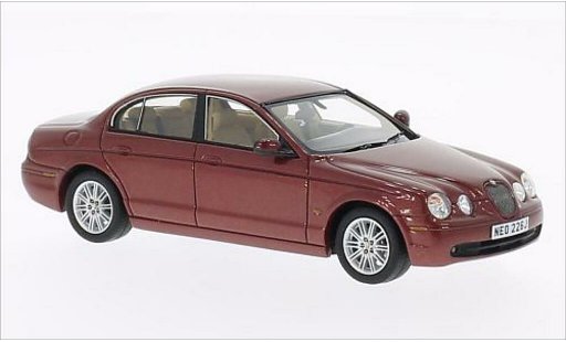 Jaguar S-Type Base 1/43 Neo metallic rood 2004 modelauto
