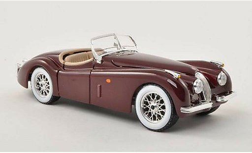 Jaguar XK 120 1/24 Burago Roadster rood LHD 1948 modelauto